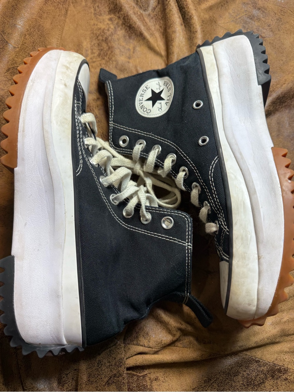 71. Converse Unisex Black Canvas High-Top Platform Sneakers Mens 6.5 Women’s 8